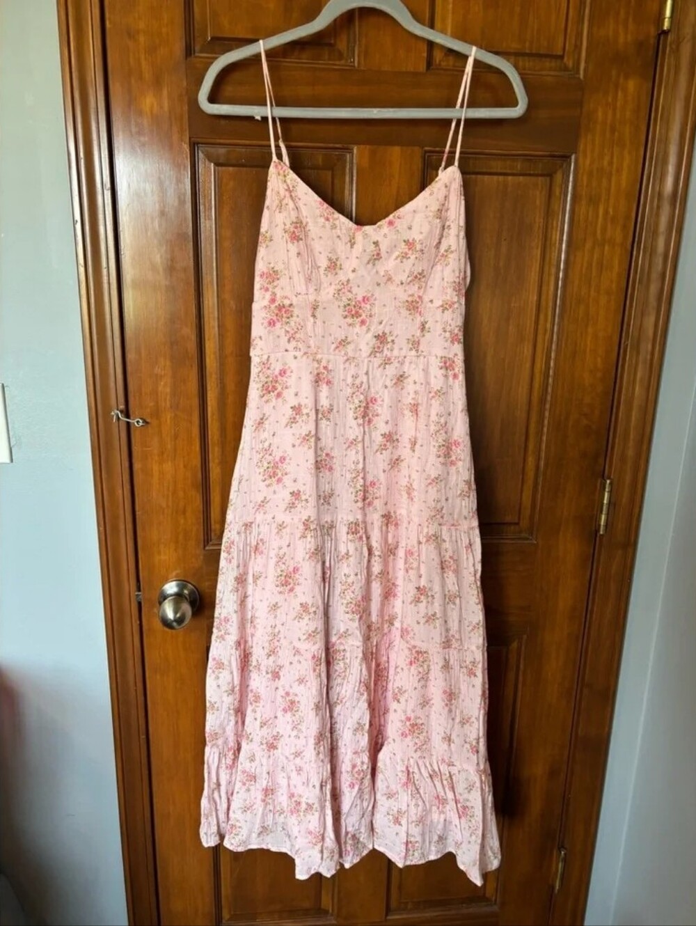 Trixxi Pink Floral Spaghetti-Strap Maxi Dress